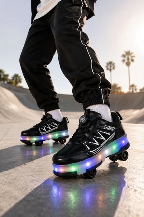 Muggo SKATE Çocuk Işıklı Patenli Tekerlekli Sneaker Spor Ayakkabı