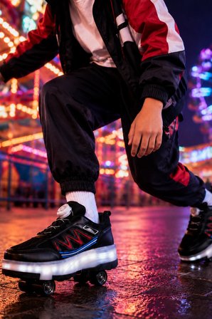 Muggo SKATE Çocuk Işıklı Patenli Tekerlekli Sneaker Spor Ayakkabı