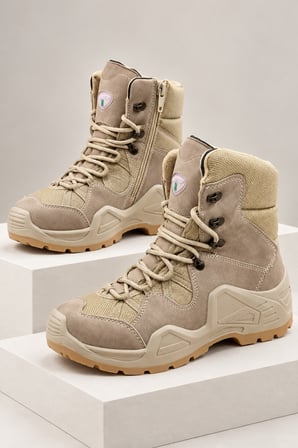 Muggo EVEREST Erkek Tactical Askeri Fermuarlı ve Bağcıklı Postal Çöl Botu