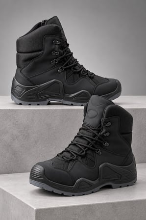 Muggo EVEREST Erkek Tactical Askeri Fermuarlı ve Bağcıklı Postal Çöl Botu