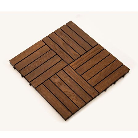 Sunsoe Dişbudak Ağacı Balkon Bahçe Ahşap Yer Döşemesi Karo Deck 30x30 cm - 1 Adet (0,09m2)