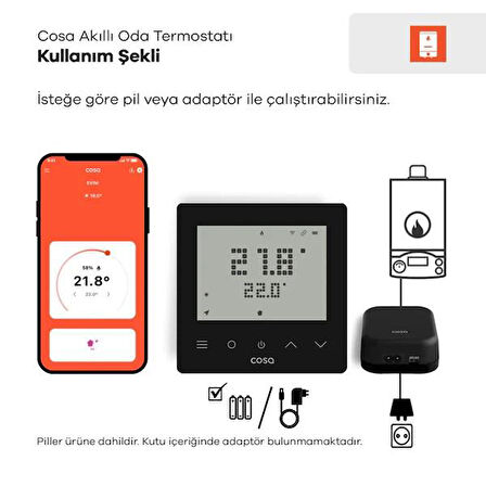 Cosa Oda Termostatı Kablosuz Kombi Kontrolü V5 