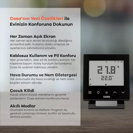Akıllı Oda Termostatı Kablosuz Kombi Kontrolü