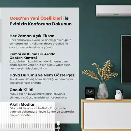Akıllı Oda Termostatı Kablosuz Kombi ve Klima Kontrolü