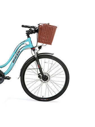 Bisan CTX 6300 MD Fren 21 Vites 28 Jant Şehir Bisikleti Turkuaz Bordo 18 Kadro