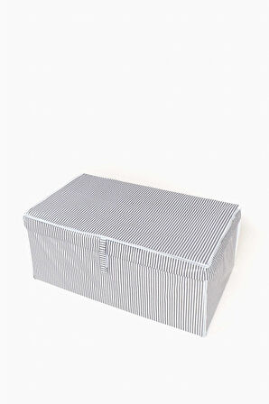 Alas Çok Amaçlı Mega Kutu Gri Çizgili Tekli 60x40x30 Cm