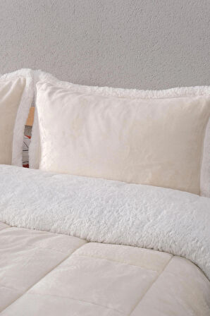 Comforter Çift Kişilik Battaniye Seti - Krem