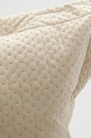 Lidia Kadife Çift Kişilik Yatak Örtüsü Takımı - Vizon