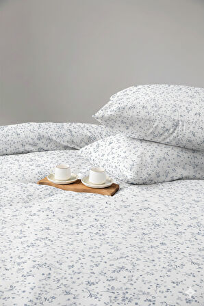 Favora Lumbeck Çift kişilik %100 Pamuk Nevresim Takımı - İndigo