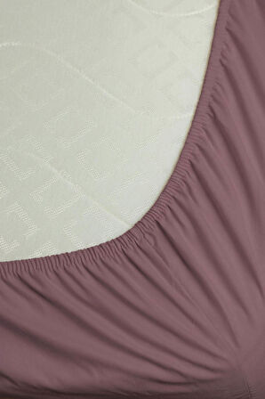 %100 Pamuk Ranforce Premium Tek Kişilik Lastikli Çarşaf - Gül Kurusu