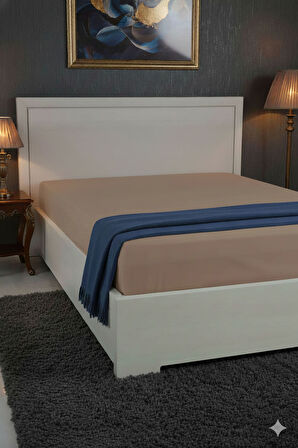 %100 Pamuk Ranforce Premium King Size Lastikli Çarşaf - Mocha
