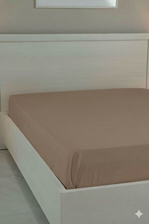%100 Pamuk Ranforce Premium King Size Lastikli Çarşaf - Mocha