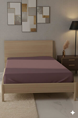 %100 Pamuk Ranforce Premium Tek Kişilik Çarşaf - Gül Kurusu