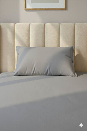 %100 Pamuk Ranforce Premium Tek Kişilik Lastikli Çarşaf Seti - Koyu Gri