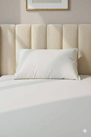 %100 Pamuk Ranforce Premium Tek Kişilik Lastikli Çarşaf Seti - Beyaz