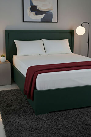 %100 Pamuk Ranforce Premium Çift Kişilik Lastikli Çarşaf Seti - Beyaz