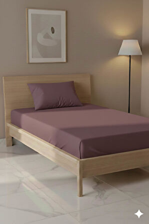 %100 Pamuk Ranforce Premium Tek Kişilik Çarşaf Seti - Gül Kurusu