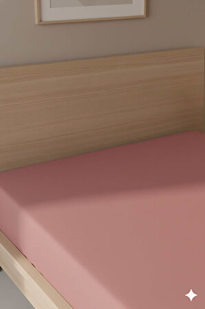 %100 Pamuk Ranforce Premium Tek Kişilik Plus Lastikli Çarşaf - Pudra