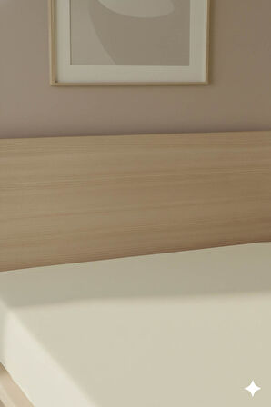 %100 Pamuk Ranforce Premium Tek Kişilik Plus Lastikli Çarşaf - Krem