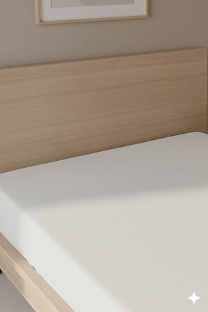 %100 Pamuk Ranforce Premium Tek Kişilik Plus Lastikli Çarşaf - Beyaz