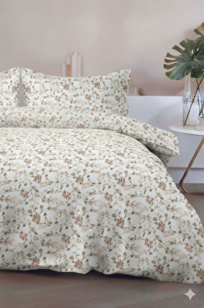 Favora Bella Çift kişilik %100 Pamuk Nevresim Takımı - Kahverengi