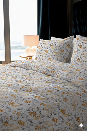 Favora Bella Çift kişilik %100 Pamuk Nevresim Takımı - Gri