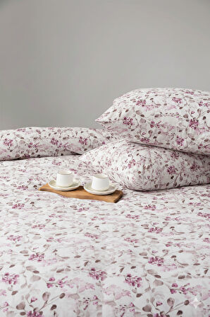 Favora Bella Çift kişilik %100 Pamuk Nevresim Takımı - Mürdüm