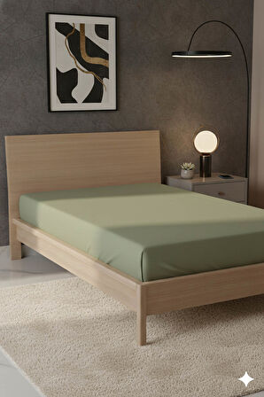 %100 Pamuk Ranforce Premium Tek Kişilik Çarşaf - Yeşil