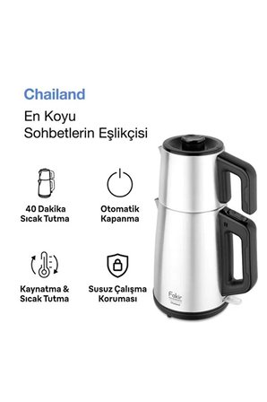 Fakir Çelik Elektrikli Çaycı Çaycı 1.8 Litre Geniş Hazneli Kettle Gizli Rezistanslı Otomatik Sıcak