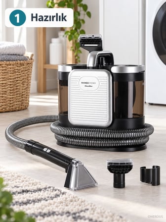 Fakir 450 W Güçlü Vakumlu Halı ve Koltuk Leke Çıkarma Makinesi, Kendini Temizleme Aparatlı