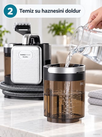 Fakir 450 W Güçlü Vakumlu Halı ve Koltuk Leke Çıkarma Makinesi, Kendini Temizleme Aparatlı