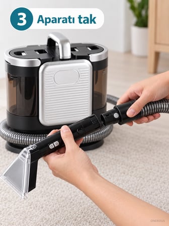 Fakir 450 W Güçlü Vakumlu Halı ve Koltuk Leke Çıkarma Makinesi, Kendini Temizleme Aparatlı