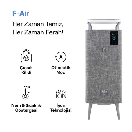 F-AIR HAVA TEMİZLEYİCİ - GRİ