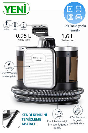 Fakir Range GleamMax Spot Cleaner Koltuk Halı Ve Leke Çıkartma Makinesi (YENİ)