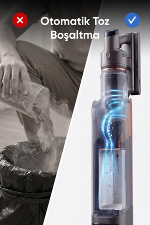 Inovac Ultra Kablosuz Şarjlı Dikey Süpürge Otomatik Toz Boşaltma İstasyonlu 500W