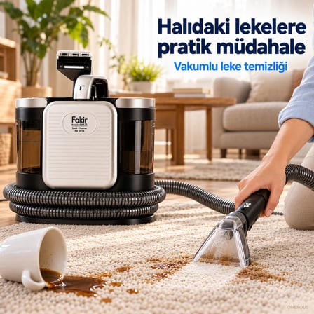 Fakir 450 W Vakumlu Halı ve Koltuk Leke Temizleme Makinesi, 1,6 L Temiz Su Haznesi