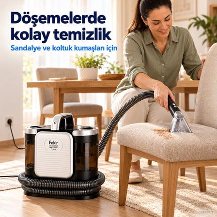 Fakir 450 W Vakumlu Halı ve Koltuk Leke Temizleme Makinesi, 1,6 L Temiz Su Haznesi