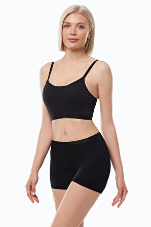 Kadın 3 lü Siyah İz Yapmayan Modal Yüksek Bel Boxer 3M108