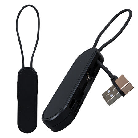 Ayt Powermaster PM-25904 Siyah 3 in 1 Type C- Lightning Micro Usb Manyetik Uç Taşınabilir Şarj Data Kablosu