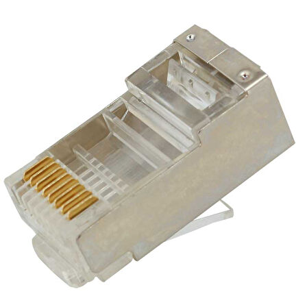 Powermaster Pm-2334 Metal RJ45 Cat5 İnternet Jack Metal Uç 8P 8C 100 Lü Paket Ethernet Soketi