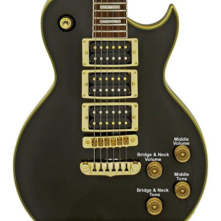 Aria Pro II PE-350PF AGBK Elektro Gitar HHH RW