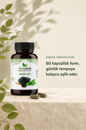Serravit Kapsül Humik Asit Gıda Takviyesi, 60 Adet/kutu