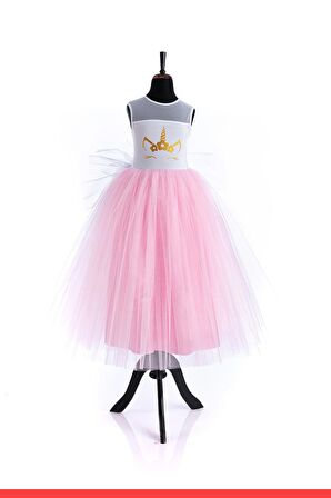 Unicorn Elbise Uzun Lady Pembe