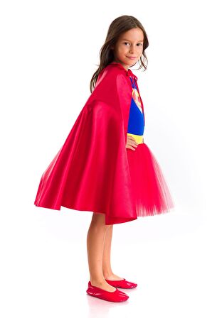 Supergirl Kostümü Uzun kollu