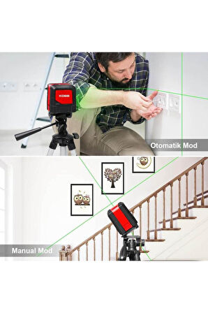 Kobb KBL91G 30 mt Profesyonel Yatay Dikey Otomatik Hizalamalı Yeşil Çapraz Çizgi Lazer Distomat