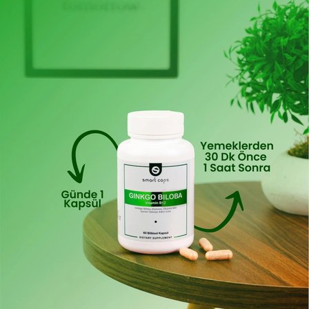 Smartcaps Ginkgo Biloba Vitamin B12 60 Kapsül