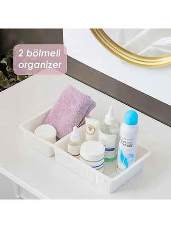Porsima Wh-72 Çekmece İçi İki Bölmeli Çok Amaçlı Organizer Beyaz
