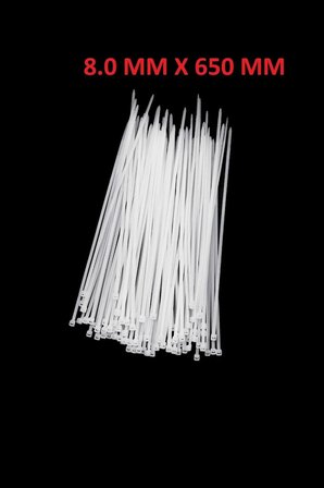 Kablo Bağı Cırt Kelepçe Kalın Model 8.0 mm X 650 mm 1 Paket 100 Adet Gönderilir