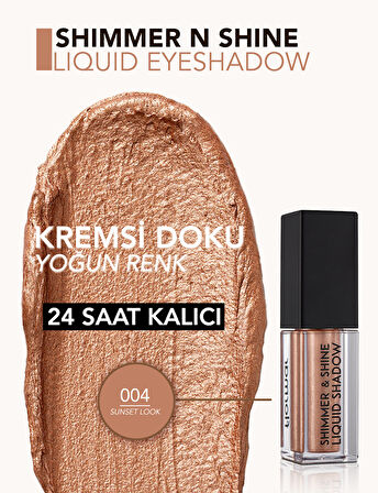 Metalik Likit Göz Farı (BAKIR) - Shimmer & Shine Liquid Shadow - 004 Sunset Look - 8682536003124