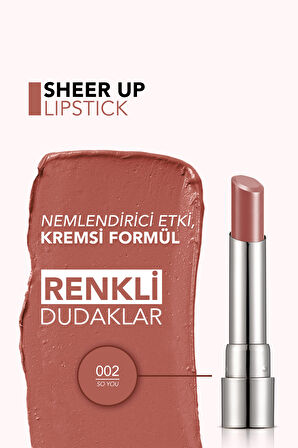 Nemlendirici Parlak Ruj (Ten) - Sheer Up Lipstick New - 002 So You - 8682536012003